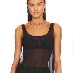 NBD Black Sheer Tank Top